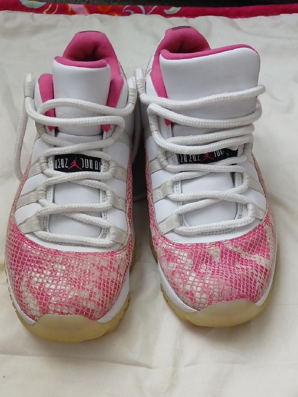 Jordan Girls White and Pink Low-Top Sneakers